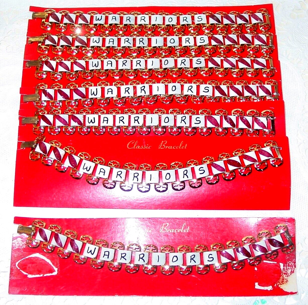 Vintage Bracelets Lot Gumball Novelty Charms Sports Team Gang Warriors Pride NOS