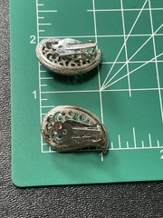 Vintage 1.1” Paisley Floral Silver Tone Matte Finish Clip Earrings