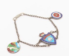 BMCO 925 Sterling Silver Vintage Bahamas Enameled Tourist Bracelet BT10094