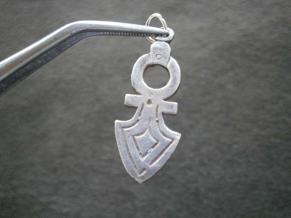 Tuareg Timia Cross Amulet Talisman Vtg 958 Silver Bracelet Charm Pendant 2.0g