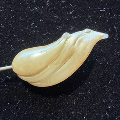 Vintage 1940’s Jabot Pin Lucite Plastic Resin Shell? Winged Victory Ivory Lovely