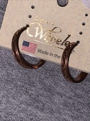 Lot Of Four Copper Jewelry Pieces. New Earrings, Cuff And Two Bracelets.