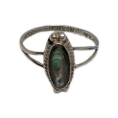 Vintage Alpaca Mexico Abalone Ring Size 6 Sterling Silver