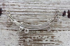 VINTAGE MARY ELWYN STUDIO ARTISAN STERLING SILVER 925 17.75″ NECKLACE GARNET