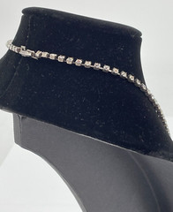 Antique Art Deco Silver Tone Multi Layer Rhinestone Collar Statement Necklace