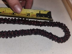 Vintage 1960s Almandine Garnet Microbeaded Cluster Strand Necklace 24in