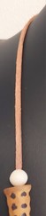 Vintage Giraffe-shaped Pendant Statement Necklace Wood Leather African Folk Art