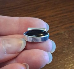 Vintage 90s Sterling Black Onyx Slide Pendant 5.8g See Pics/Description