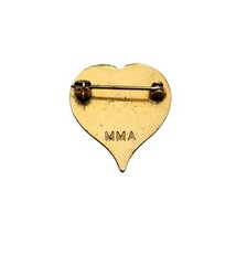 MMA Metropolitan Museum of Art Red Enamel Heart Pin Signed C836