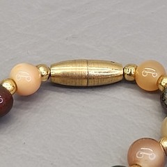 Vintage Stone Beaded Necklace 9mm Round Multicolor Assorted 28″