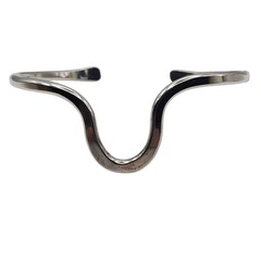 Sterling Silver Cuff Bracelet Modernist Abstract Sculptural 925 Bangle 15g Vtg
