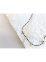 Mother of Pearl Accented Clip Fetish Sterling Silver 925 Vintage Necklace – 15″