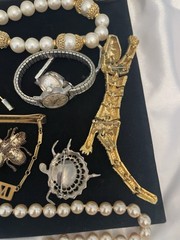 Junk Jewelry FOR CRAFTS WEAR PICS 1 & 2 Necklaces Watches Brooch Some SIGNED #3