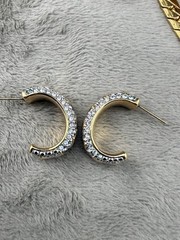 Vintage Swarovski Necklace Pierced Earrings Set Crystal DS.Co Rhinestone