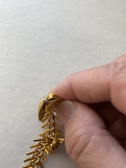 Vtg MDM Maison De Mode Fish Bone FishHead Necklace Gold Tone 16” Mermaidcore