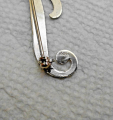 Large Vintage Sterling Silver “J” Pin 1 5/8 inch high signed “AM” 2.4 gm