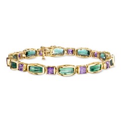 Vint Gr Quartz & Amy Brclt in 14k Gold 7 inches
