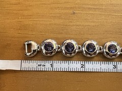 Nolan Miller Rhodium Plated Purple Crystal Tanzanite Bracelet
