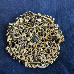 Vintage Signed HOLLYCRAFT Multicolor Cabochon Mughal Style Brooch