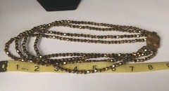 Antique Gold Glass Crystal Diamond Cut Bead Necklace 4 Strand 1910 -1920 Rare