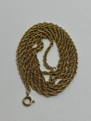 Vintage 1/20 14K Gold Filled Rope Chain Necklace 37-1/2” Long Flapper Opera 9g