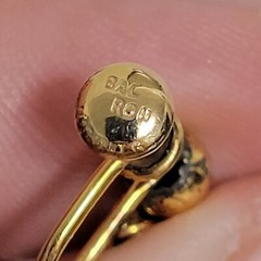 Vtg BAL RON Black Onyx 1/20-12K G.F. Gold-Filled Earrings – Screw Back Unused