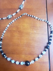 Lot 3 Vintage Glass Jet Crystal Rhinestone Neckaces
