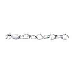 Sterling silver 4.7mm oval cable chain 2″ extender with lobster clasp