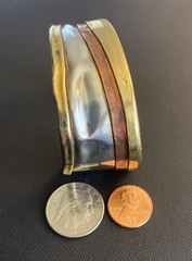 VINTAGE..LAZARO..MCM CUFF BRACELET…MIXED- 925 STERLING SILVER/COPPER/BRASS