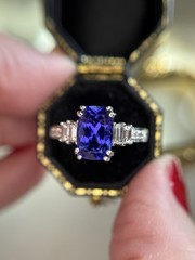 Tanzanite Diamond Ring in 14k White Gold