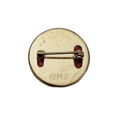 Vintage Made in England Tower of London C-Clasp Red Round Pin, K836