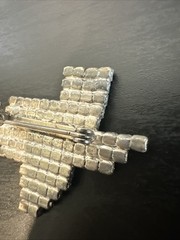 2 Texas State Rhinestone Rodeo Silver Toned Brooch Pin
