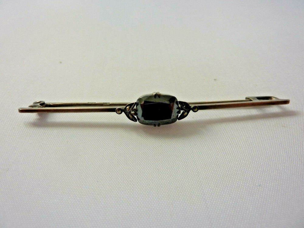 Vintage Silver Plate Markasite Pin
