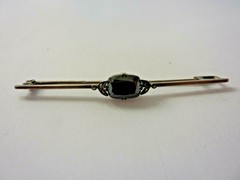 Vintage Silver Plate Markasite Pin