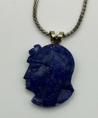 Vintage Scarab Bracelets Pharaoh Pendant Lapis Egyptian Revival Blue *READ*