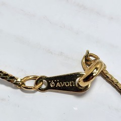 Vintage Avon Gold Tone Y Necklace Dangle Rhinestone Pendant Necklace Signed
