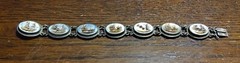 Roman ‘Days Of The Week’ Carved Shell Cameo Bracelet 800 Silver See Pics/Desc
