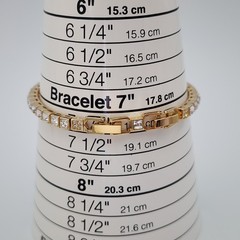 Swarovski Square Shape Crystal Tennis Bracelet Gold Plate Signed Adjustable 4mm