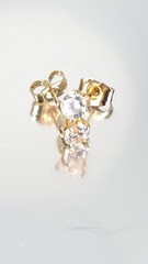 Vintage Estate 14K Solid Yellow Gold 0.5ct Cubic Zirconia Stud Earrings 4mm