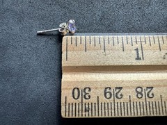 0.66g Vintage Sterling Silver 925 Purple Round Stud Earrings Dainty Elegant M