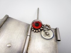 UNUSUAL ARTISAN LISA FIDLER STERLING WOOD RULER INSECT FOUND OBJECT BRACELET
