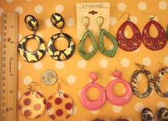 VTG 2 Mod Retro Earring Lot-16 Pr Pierced-Halloween-Theatrical-Dress-Up-Fun!