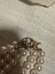 #4 Vintage Faux Pearl Multi Strand Choker Necklace Rhinestone Statement Collar