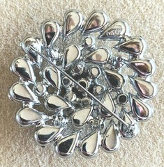 ANTIQUE LARGE 2.25″ Diameter WEISS BROOCH & MATCHING EARRINGS