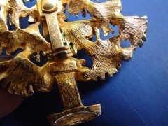 Vintage Signed Torino Rhinestone Gold Tone Christmas Tree Pin Brooch