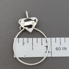 Vintage Sterling Silver 925 Charm Holder Pendant Super Mom Grandma Sister Wife
