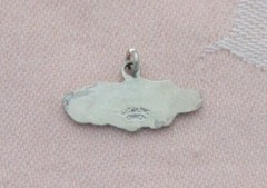 Vintage NASSAU NEW PROVIDENCE MAP BAHAMAS Sterling Silver ENAMEL Charm
