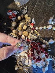 3 Lbs 4oz Unsearched Jewelry Lot VTG & Now Junk & Wear & Resell Craft FUN *Read