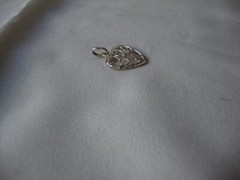 VINTAGE VALENTINE’S DAY HEARTS ON HEART W/SPARKLY DIAMOND CUT SILVER 925 PENDANT
