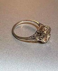 Art Deco Style 1.85Ct Lab Created Diamond Engagement 14K White Gold Finish Ring